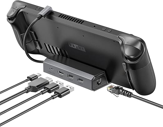 JSAUX Docking Station for Steam Deck/ROG Ally/Legion Go/MSI Claw, 5-in-1 Steam Deck Dock with HDMI 4K@60Hz, 100Mbps Ethernet, Dual USB A 2.0 and 100W Charge Compatible with Steam Deck OLED-HB0602