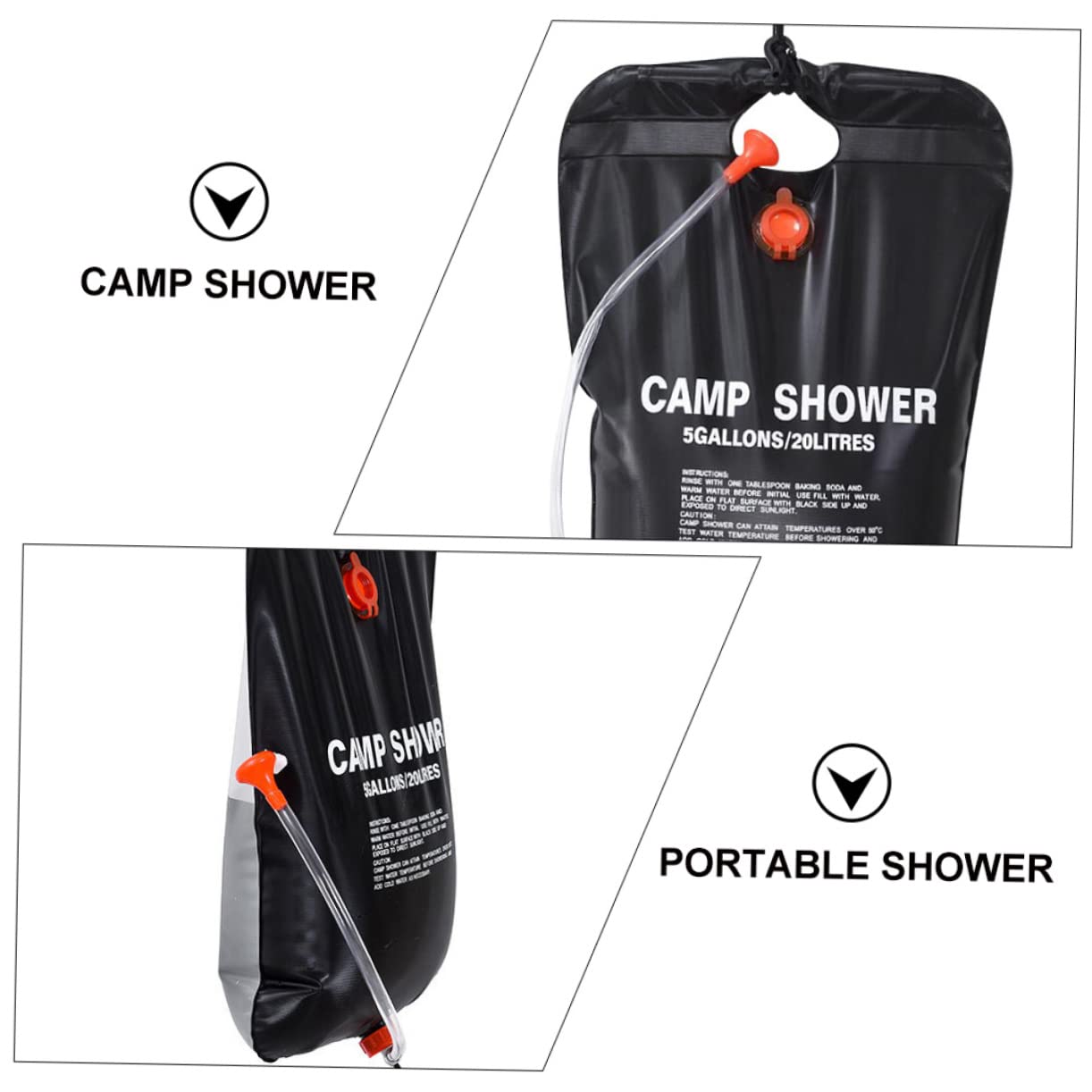 FOYTOKI 20l Portable Outdoor Shower Bags Solar Camping Bath Bag Water Set for Hiking Beach