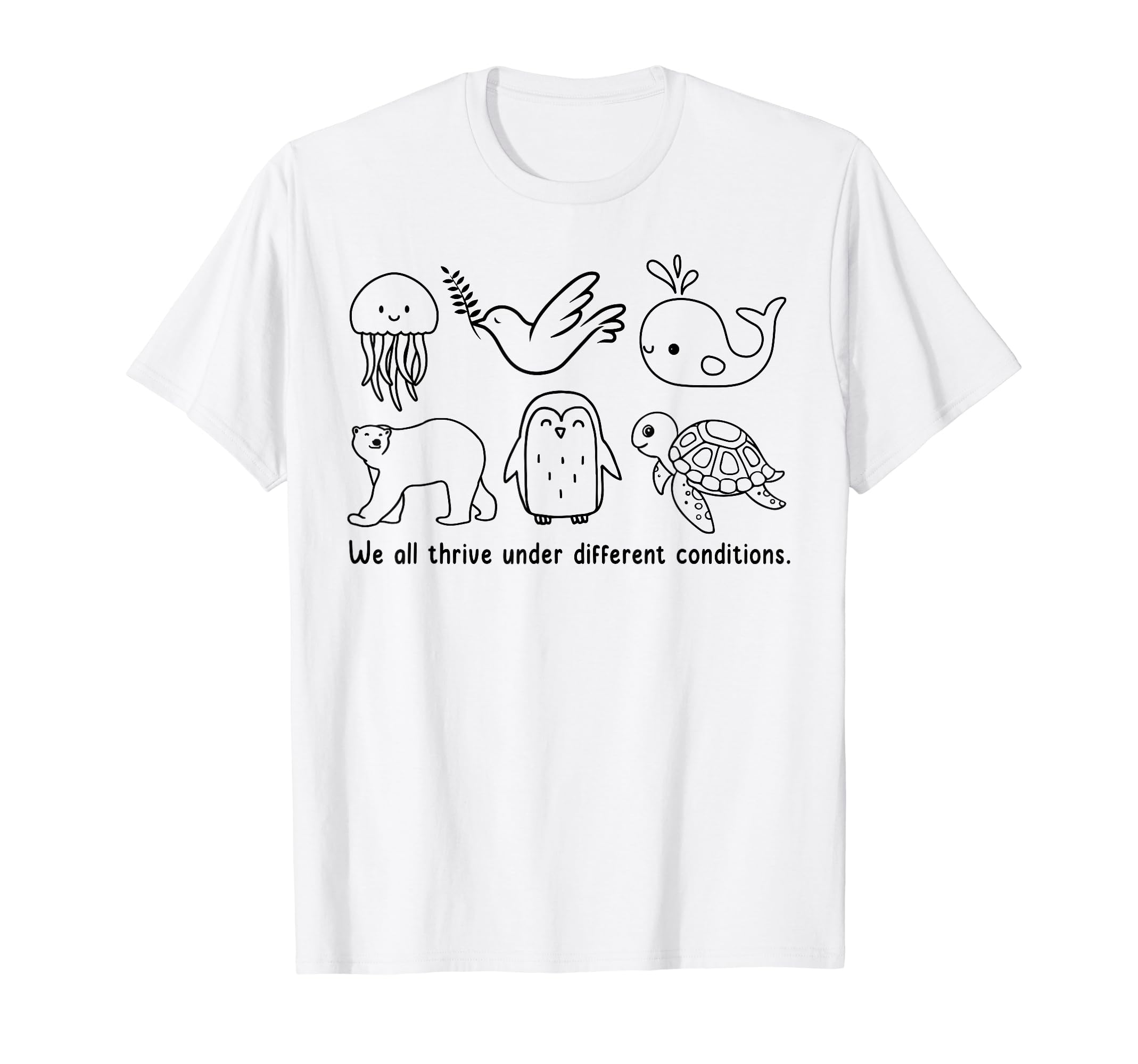 neurodiversity ADHD Autism ASD AwarenessCute We All Thrive Under Different Conditions Neurodiversity T-Shirt