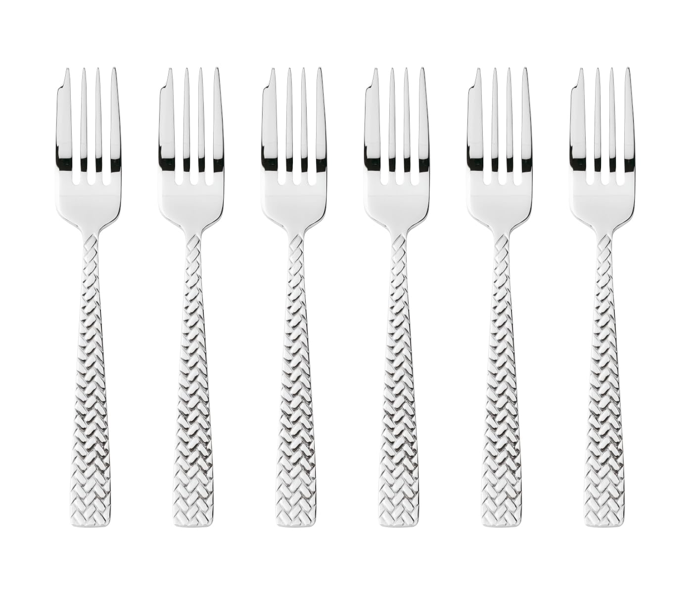 Sambonet 52522A55 Cortina - Set di Forchette da dessert monoblocco in acciaio inox 18/10, 6 pezzi