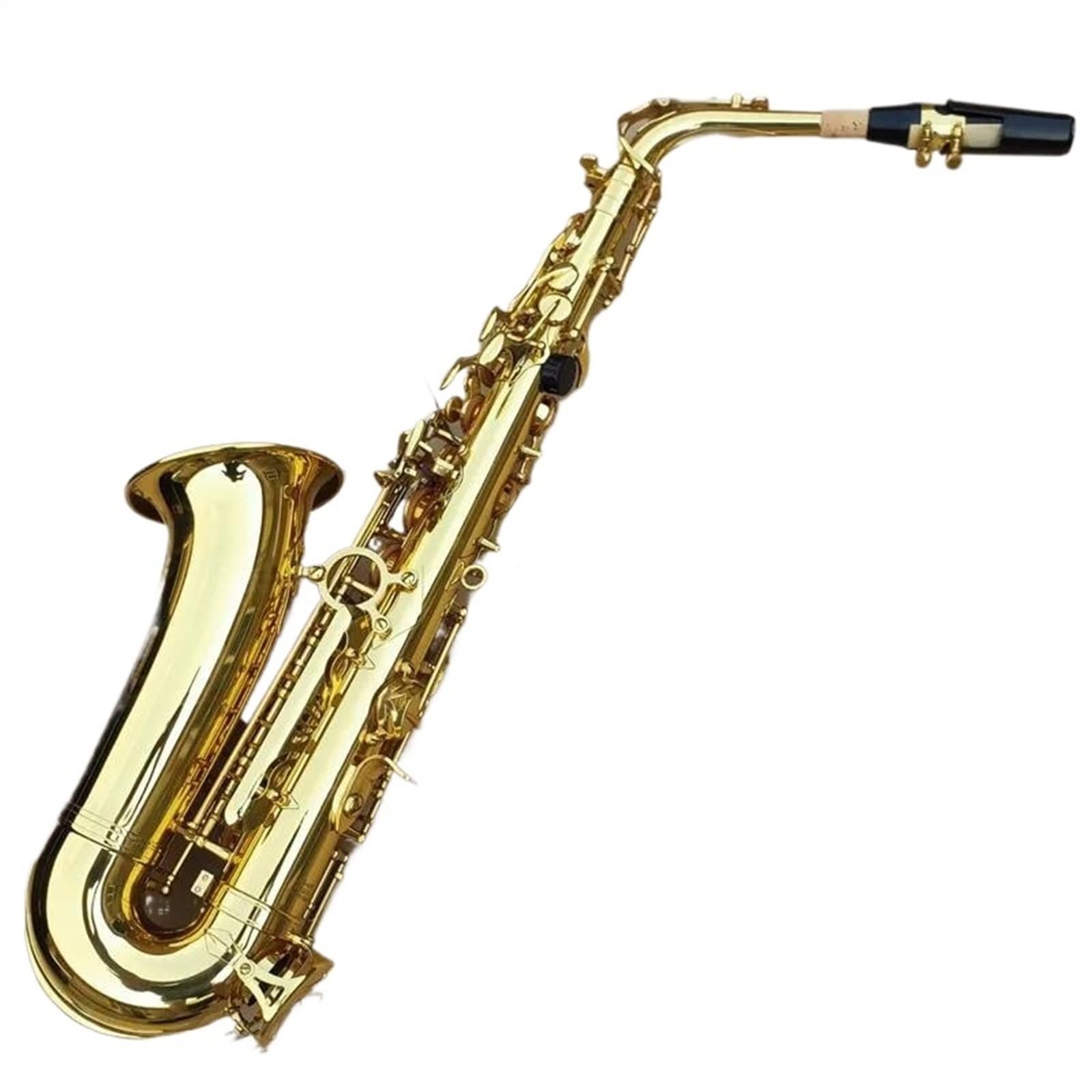 Saksofon Saksofon Altowy Eb Tune Instrument Muzyczny Z Mosiądzu Złoty Lakier Saksofonowy Z Ustnikiem W Obudowie (Color : Leather bag)