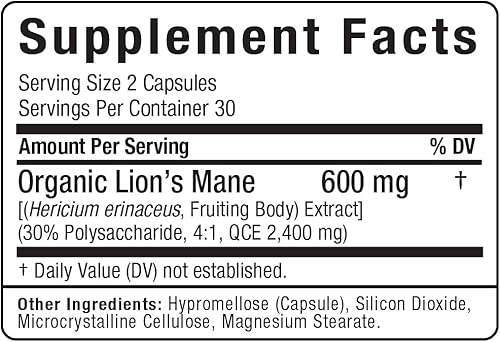 Miniatura 6 de ALLMAX Lion'S Mane - 60 cápsulas vegetales - Nootrópico avanzado - 30 porciones