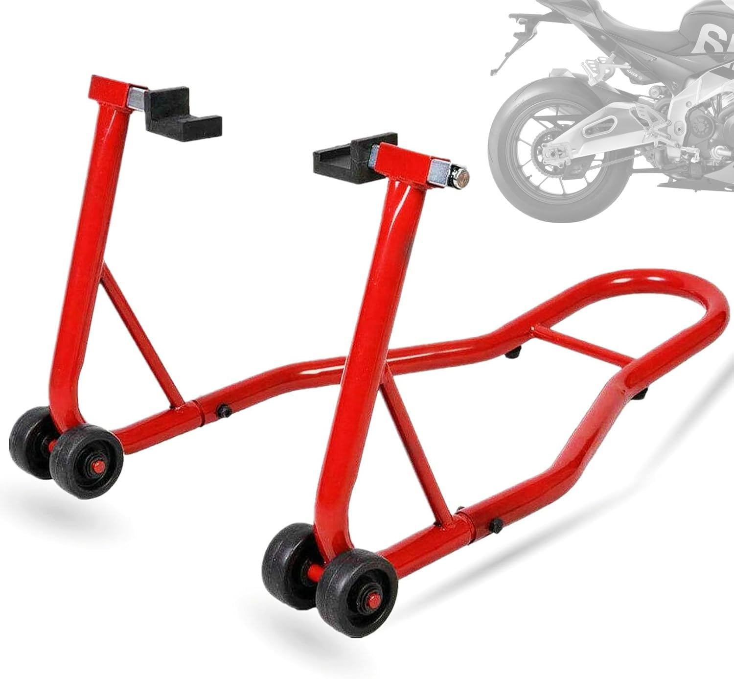 MOTOOS 485lbs Motorcycle Lift for Rear Wheel, Deep Red