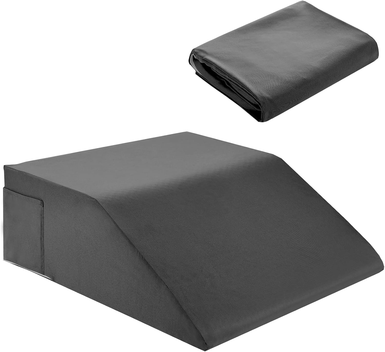 Horbaunal Wedge Pillow Cover for Leg Elevation 24x21x8, Microfiber Wedge Pillow Case Cover Replacement Leg Elevation Pillowcase with Pocket, Burgundy