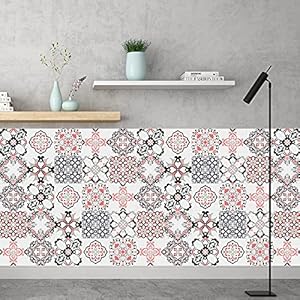 Vinilos Pared Cocina Gris Naranja Blanco Vinilo Adhesivo Cenefas Adhesivas Baño Cocina Azulejos Decorativos Adhesivos Ba…