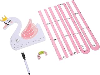 Milisten 1 Juego regla de altura medida vara de medir altura animales medición gráfico de altura etiqueta de la pared de altura Material eva respetuoso con el medio rosa
