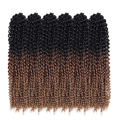 6 Packs Passion Twist Hair 18 Inch Bohemian Crochet Braids for Passion Twist Crochet Braiding Hair Water Wave Crochet Hair 22 Strands/Pack (18" 6PCS, Black Brown/Light Brown)