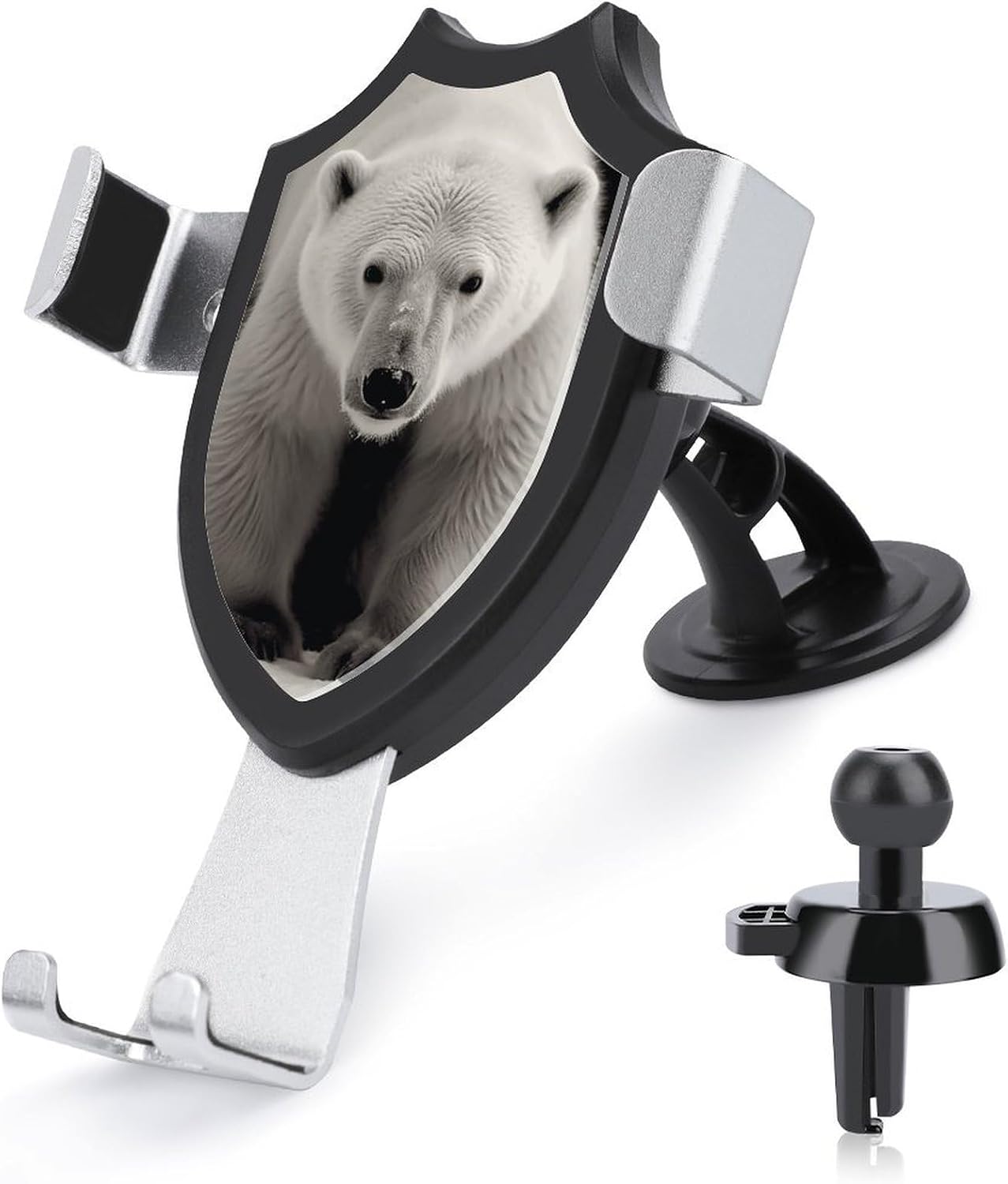 Portable Car Phone Holder Mount with Suction, Ventilation Clip