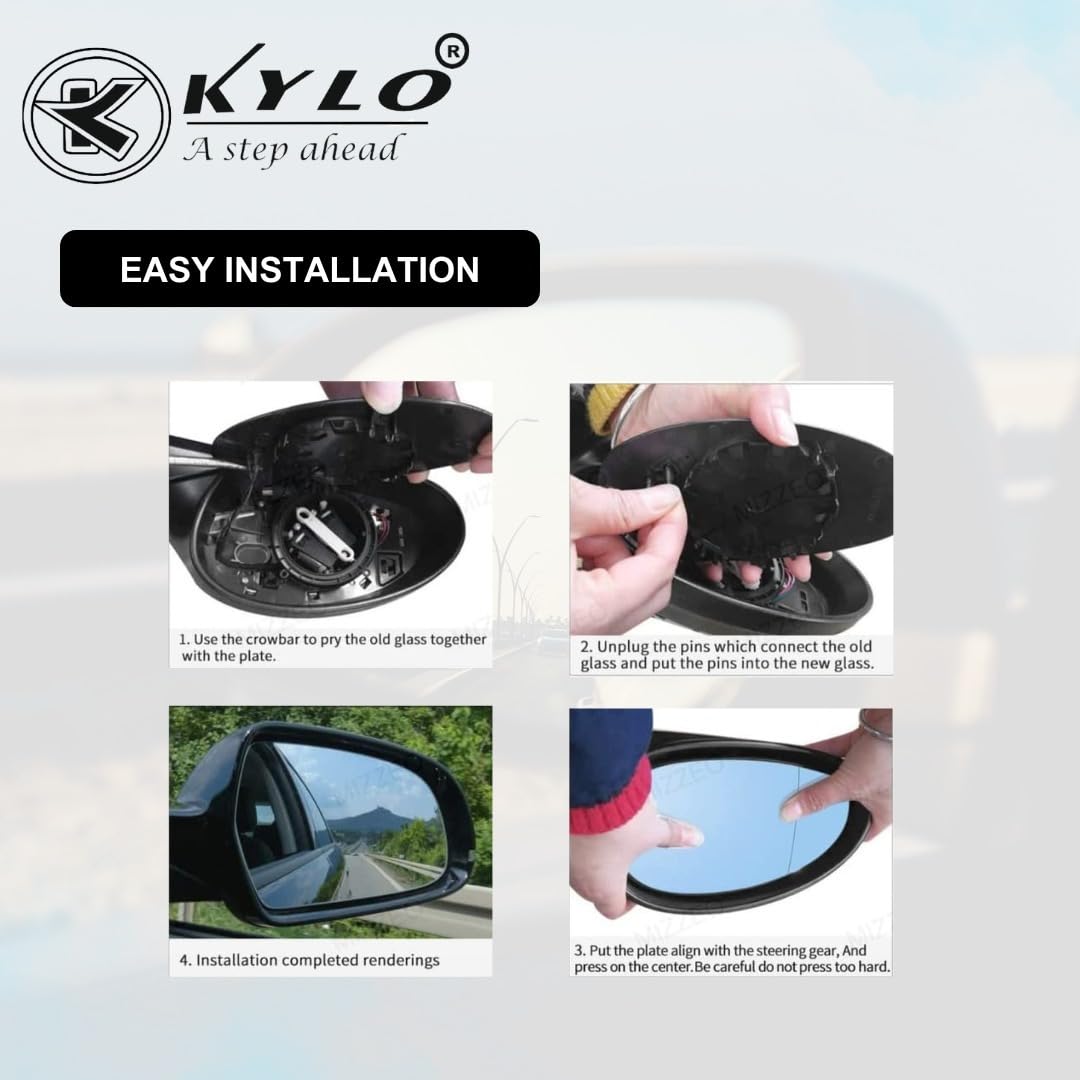 Kylo I-20 3rd Gen (2020-Present) Driver Side (Right Side) Car Side Mirror Glass/Tukdi/Sub Mirror Plate - Image 6 thumbnail