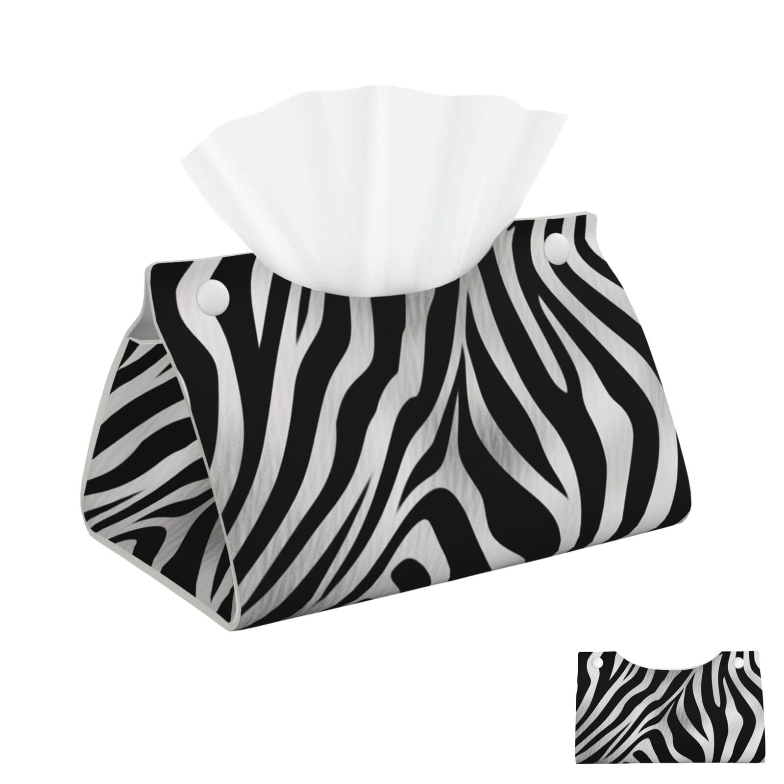 Zebra Print Tissue Box Cover Square Cube Boxes