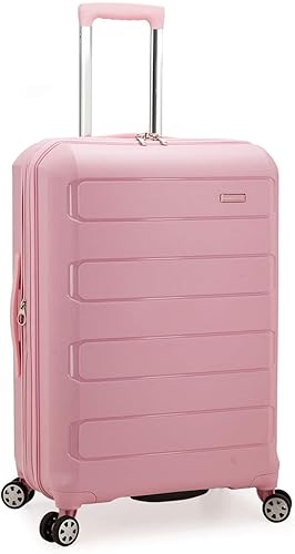 Maleta giratoria Pagosa de Traveler's Choice, ampliable, de carcasa dura indestructible, Rosado, Carry-on 22-Inch