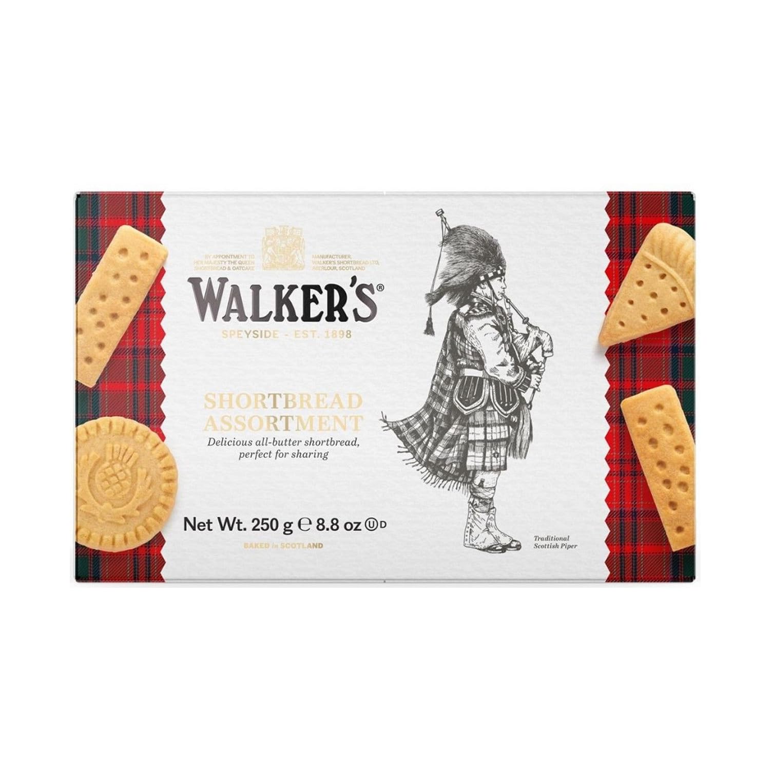 Walkers | Biscotti Burro Scatola Regalo | Biscotti Burro Scozzese | Astuccio Biscotti Confezione Regalo | Pasticceria Inglese Puro Burro - 250 Gr
