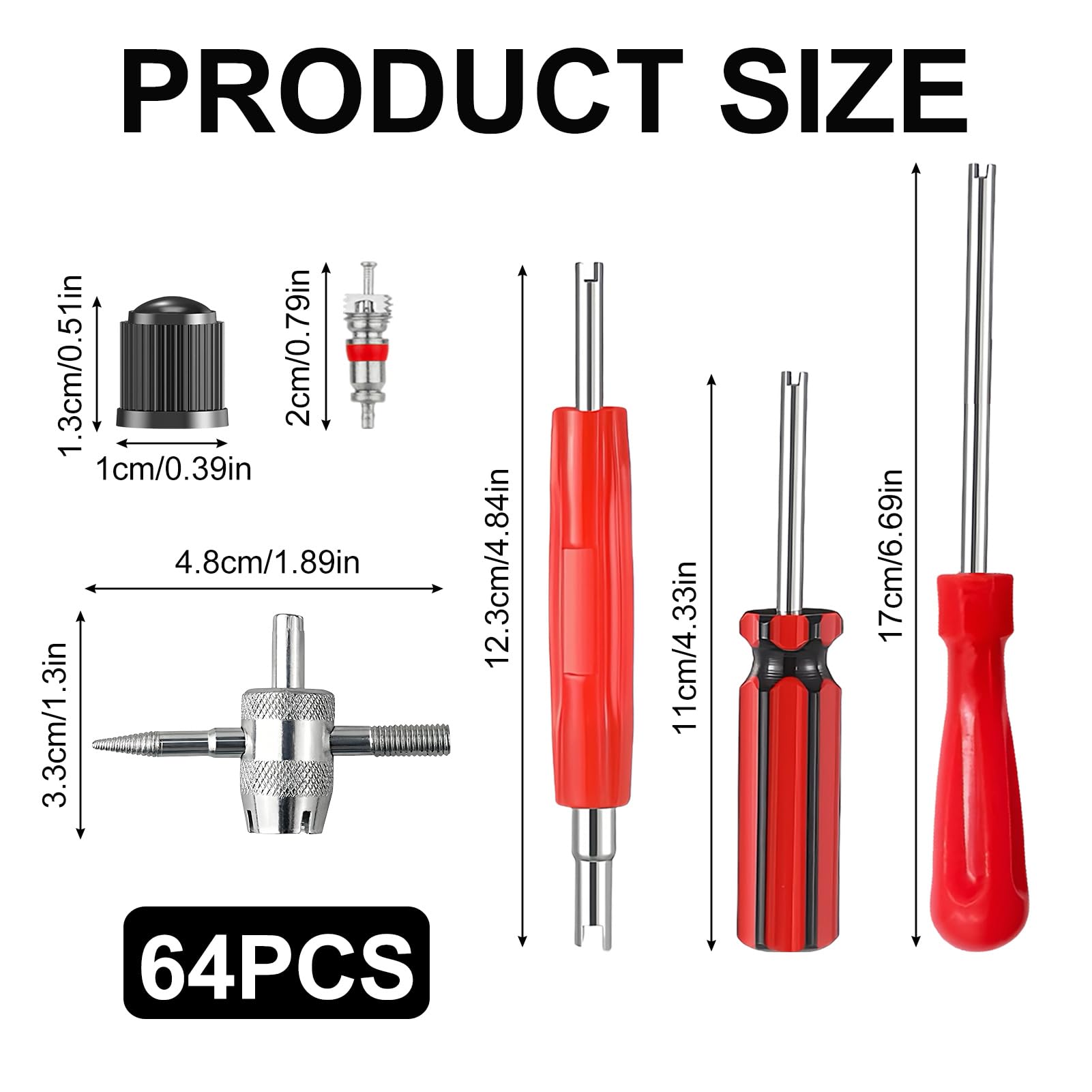 Set Riparazione Nucleo Valvola Auto E Bici – Per Presta E Schrader, Acciaio Inox, Strumento Rimozione Incluso