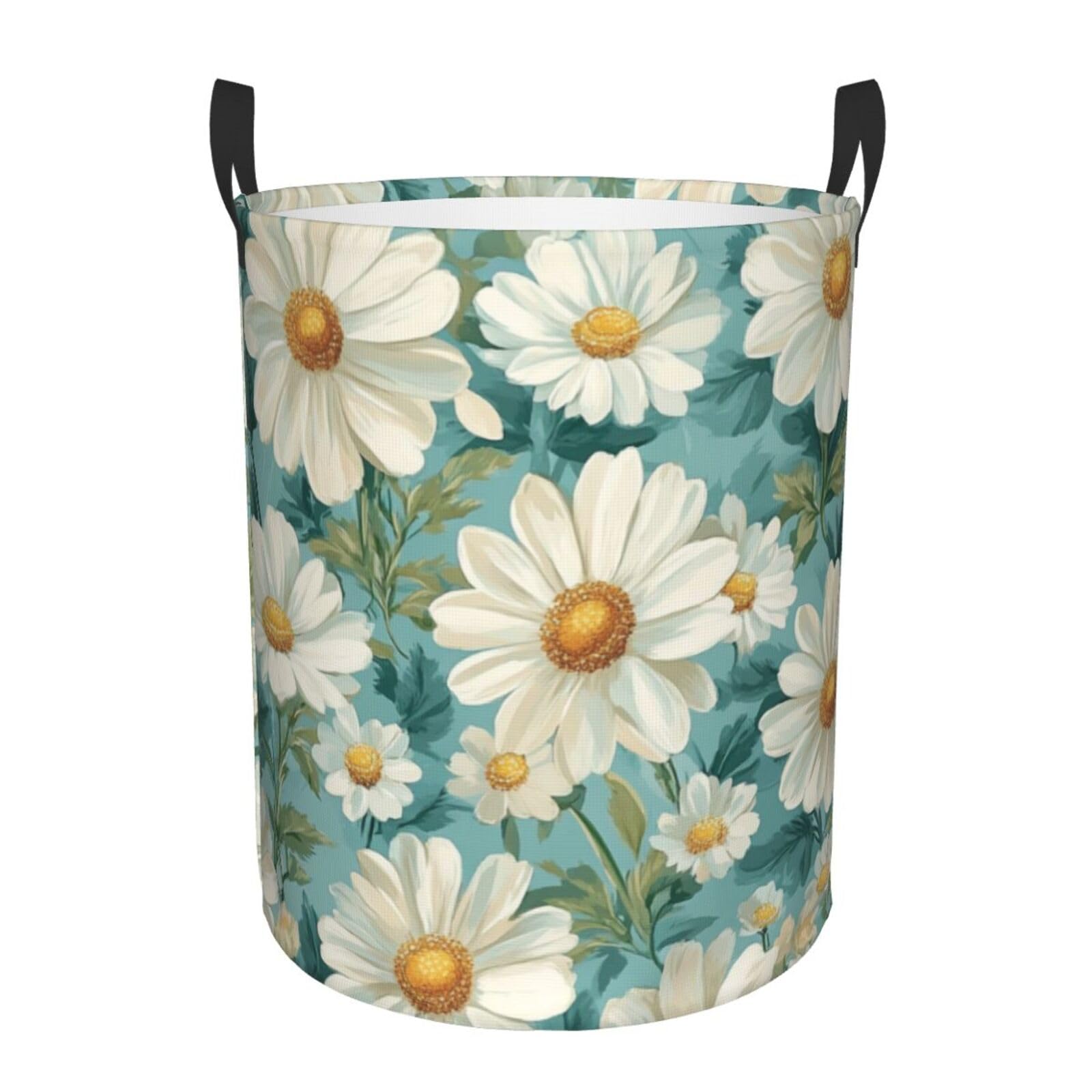 Bedbliss Colorful Beautiful Flowers Print Laundry Basket For Storage Bins Gift Baskets Bedroom Clothes Hamper