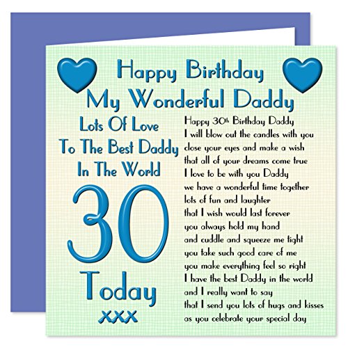 Daddy 30th Tarjeta de felicitación de cumpleaños – Lots Of Love To The Best Daddy in the World – 30 hoy
