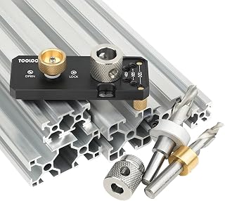 TOOLCOOL Aluminum Profile Drill Guide Access Hole Drill Jig With M6 And M8 Step Drill Bits For 20 30 40 Series European Standard Aluminum Extrusion Profile - New Upgrade