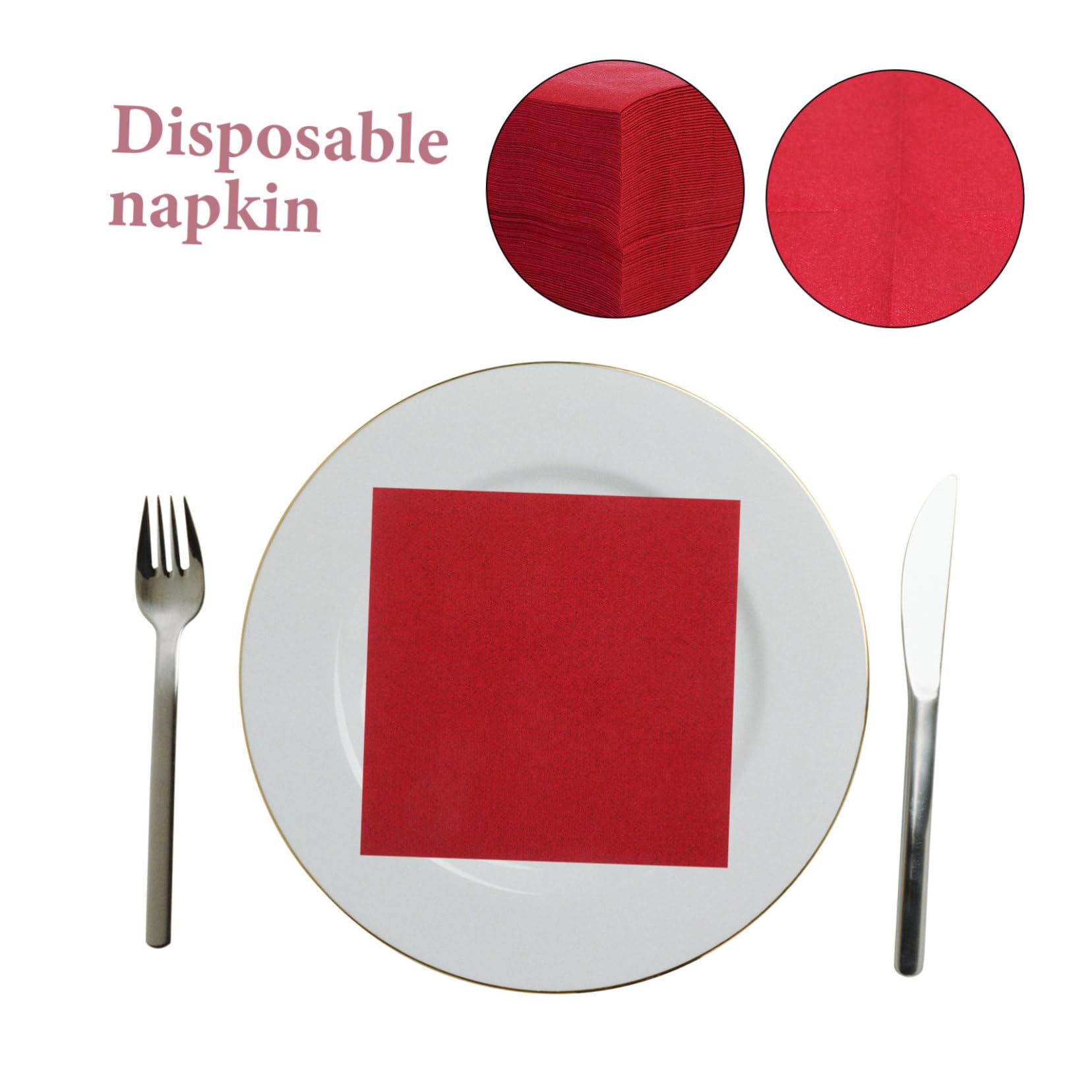 150 Servilletas de Papel Rojas Desechables y Suaves para Cócteles en Restaurantes de Estilo Occidental y Eventos Obsequios Elegantes