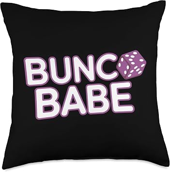 Bunco Babe for Women Dice Game Night Tournament Prize Party Throw Pillow