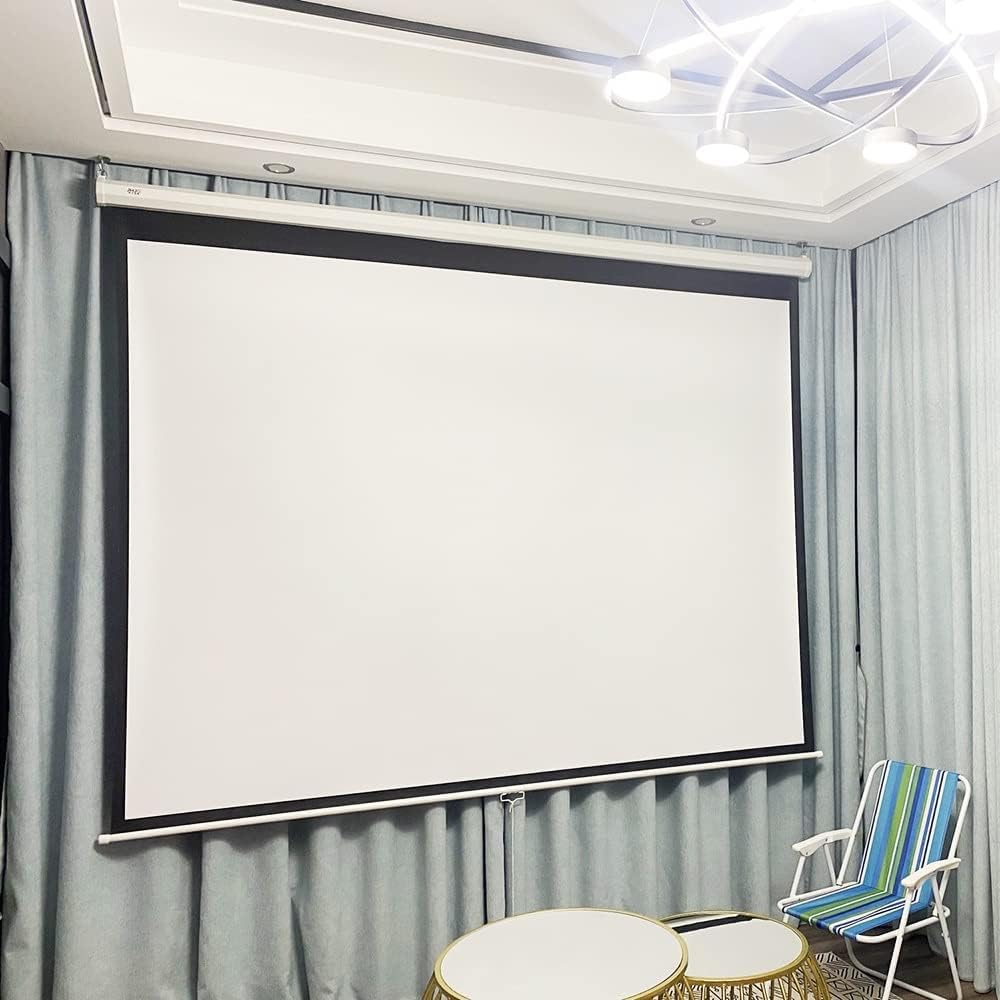 Pantalla de proyección manual de 72 pulgadas 4:3 HD con soporte de pared y auto bloqueo