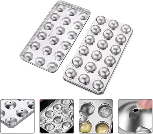 Miniatura 9 de Hemoton molde de hockey sobre hielo mini molde de máquina de hielo para chocolate cóctel moldes de hielo esfera bandeja de hielo de acero inoxidable