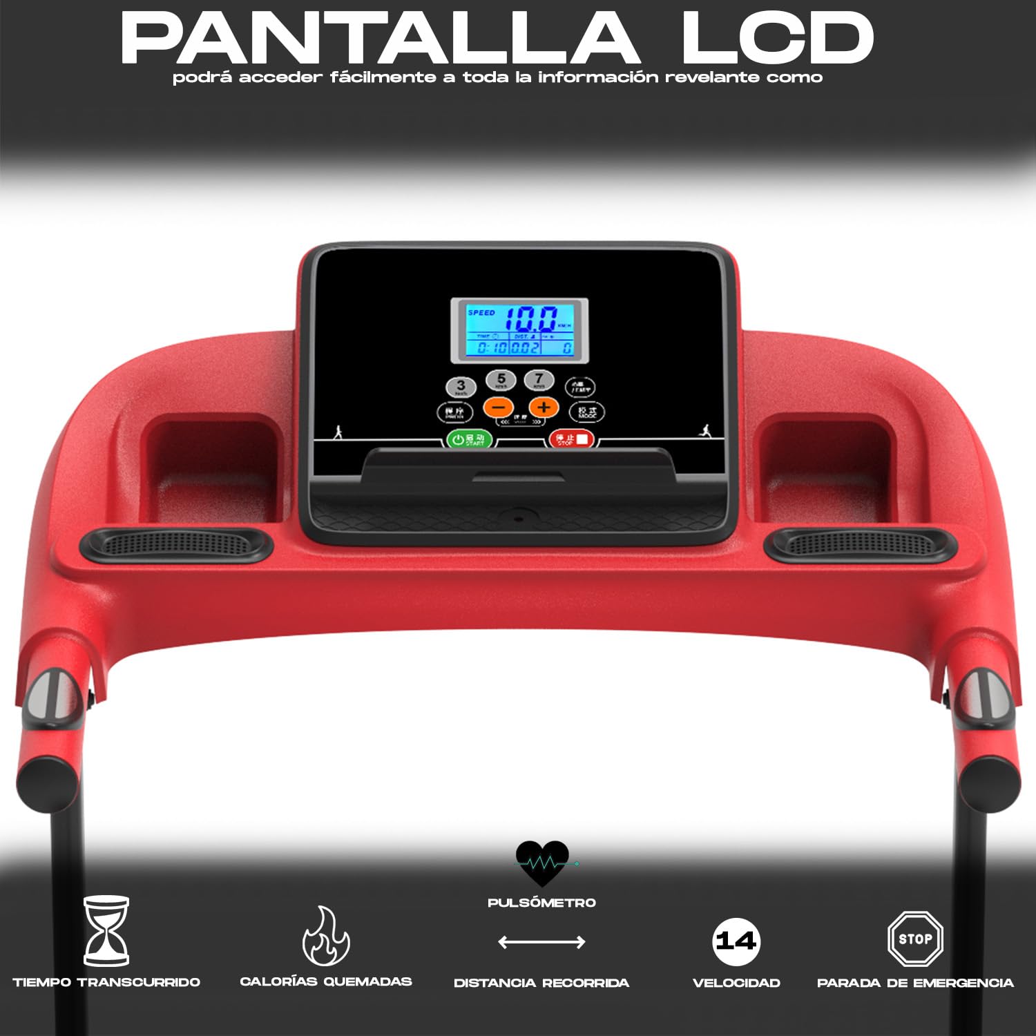 Cinta de Correr Plegable con Motor Eléctrico 1500W - Ideal para Andar Correr Trotar - Aguanta 150 kgs - Velocidad 1-14km