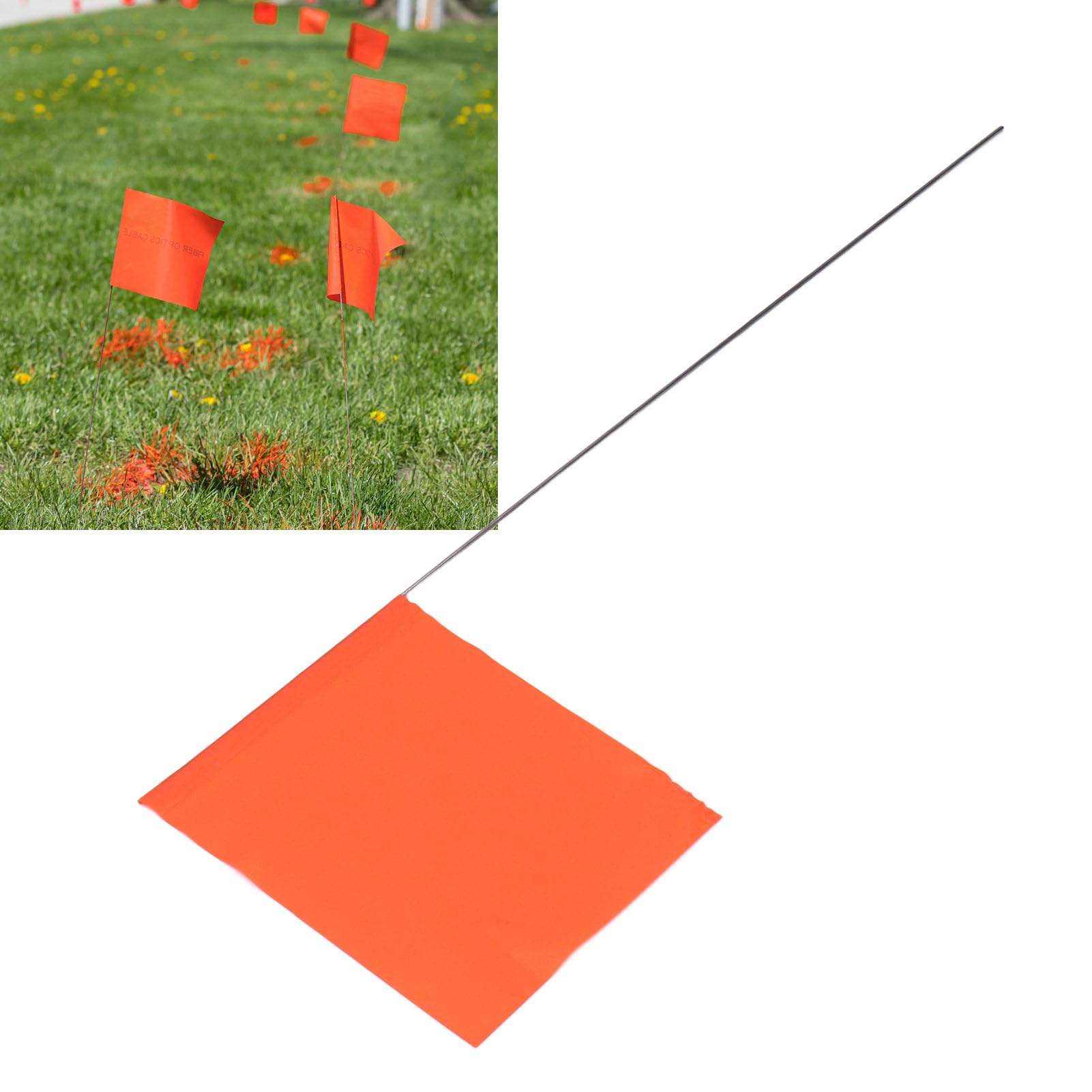 Drapeaux de marquage orange marqueurs de pelouse et panneaux de cour extérieurs