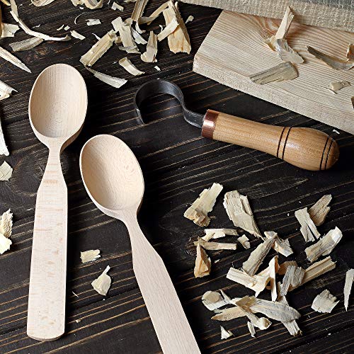 Wood Carving Hook Knife. Spoon Carving Tool for Spoons, Bowls, kuksa and Cups carvings - Right Handed - Basic Crooked Knife for Professional Spoon Carvers and Beginners - by STAMESKY. (Left Handed)