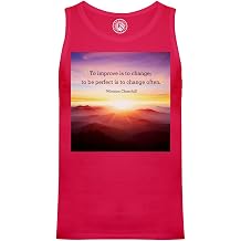 Fabulous Men's Organic Cotton Sleeveless Shirt Winston Churchill to Improve Inspirational Quote Motivation