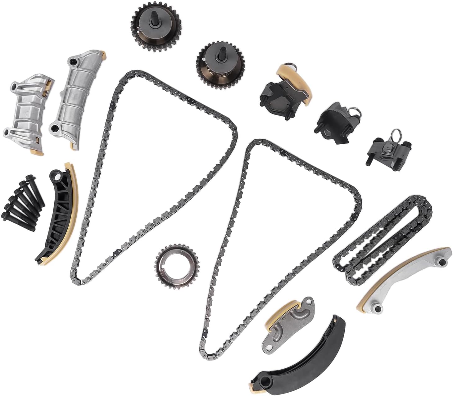 9-0753S Timing Chain Kit Guide Tensioner Sprocket Replacement for Cadillac CTS SRX STS GMC Acadia Chevy Equinox Malibu Traverse 2.8L 3.0L 3.6L 12633451 12633452 - Image 6