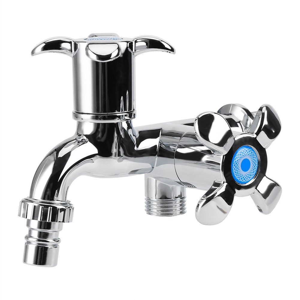 Washing Machine Faucet Environmental ABS Sink Basin Water Tap with Double Spout Handle 2