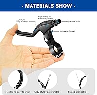 Vista 5 de Juego de frenos de bicicleta tipo V delanteros y traseros para bicicleta, palanca de freno MTB, kit de cables interiores y exteriores con llaves