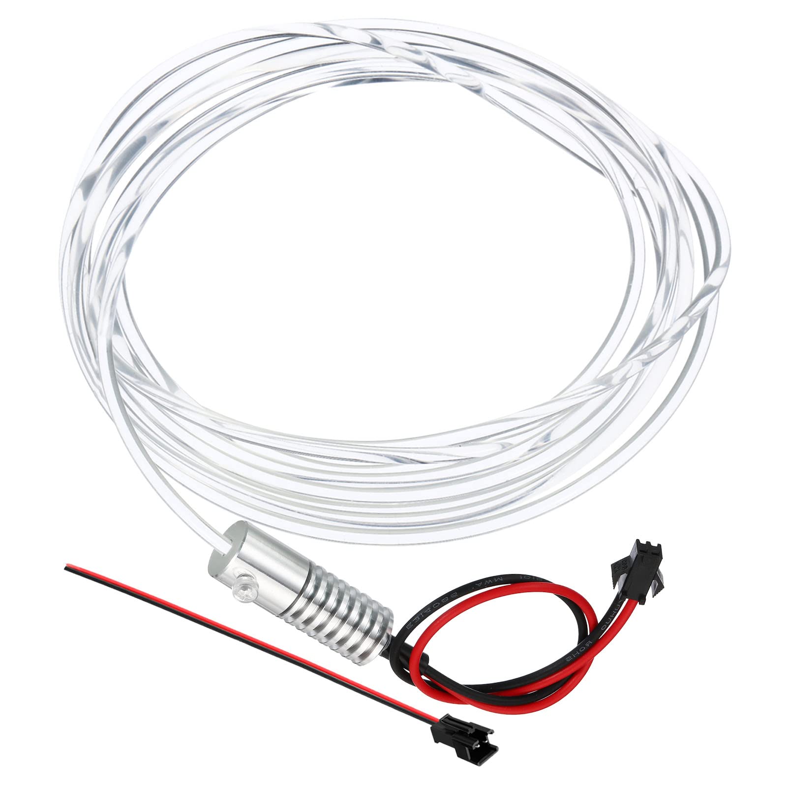 PATIKIL 3mm 3.0m PMMA Side Glow Fiber Optic Cable Kit, with LED Aluminum Illuminator 12V 1.5W Guide Light Source Decoration for Home DIY Lighting, Warm White