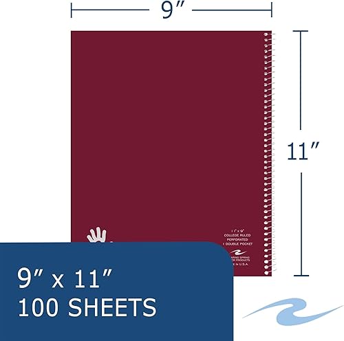 Miniatura 2 de Roaring Spring Lefty - Cuadernos de espiral para zurdos, paquete de 3, un sujeto, 11 x 9 pulgadas, 100 hojas blancas de papel rayado universitario,