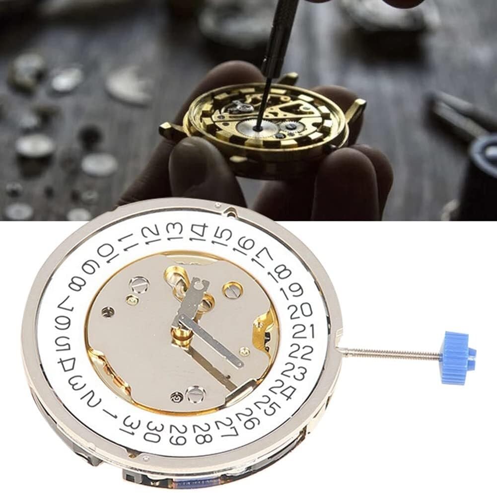 Hochpräzises Quarz-Uhrwerk 5040D Mit Kalenderzifferblatt – Mechanische Teile des Uhrwerks Aus Gold