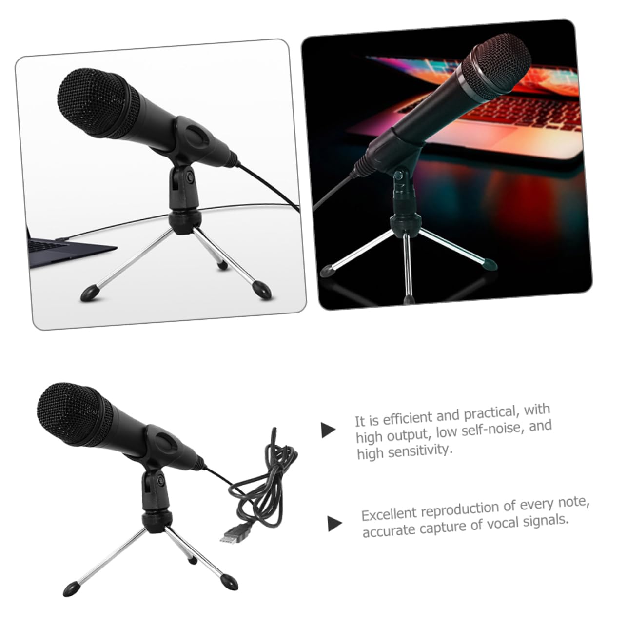 BESPORTBLE Microfono Condensatore Materiale Abs e Metallo Cattura Vocale Accurata USB Cavo per Streaming e Conferenze per Performance Sul Palco e Trasmissioni Radio