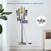Vista 6 de LANMU Soporte para accesorios compatible con Dyson V15 V11 V10 V8 V7 Outsize Gen5 aspiradora inalámbrica, estación de acoplamiento sin taladro