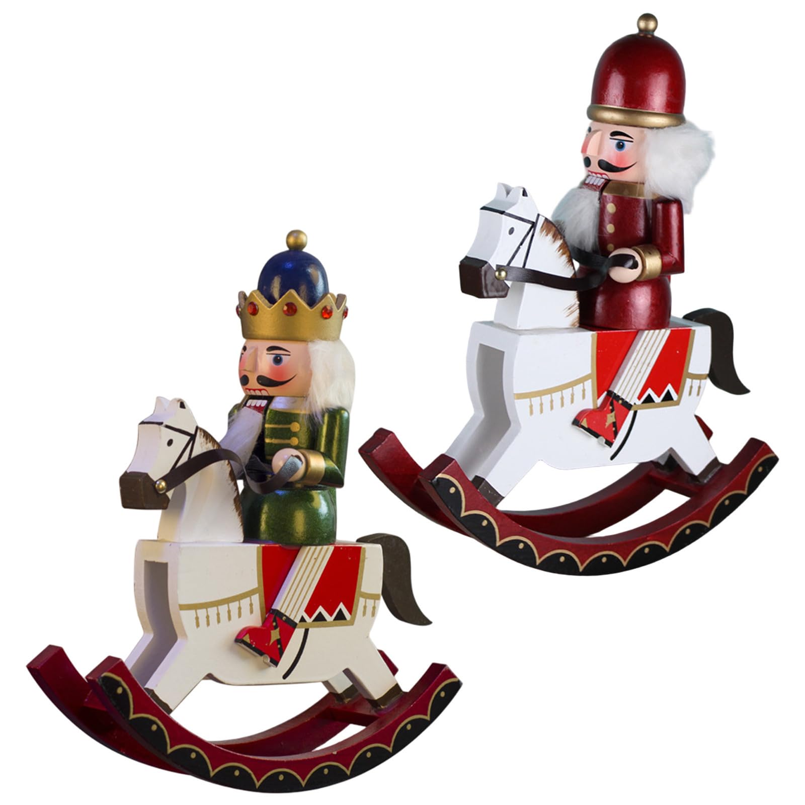 Casse-Noisette en Bois Cadeau de Noël Idéal - Ornement Cheval à Bascule pour Table de Fêtes