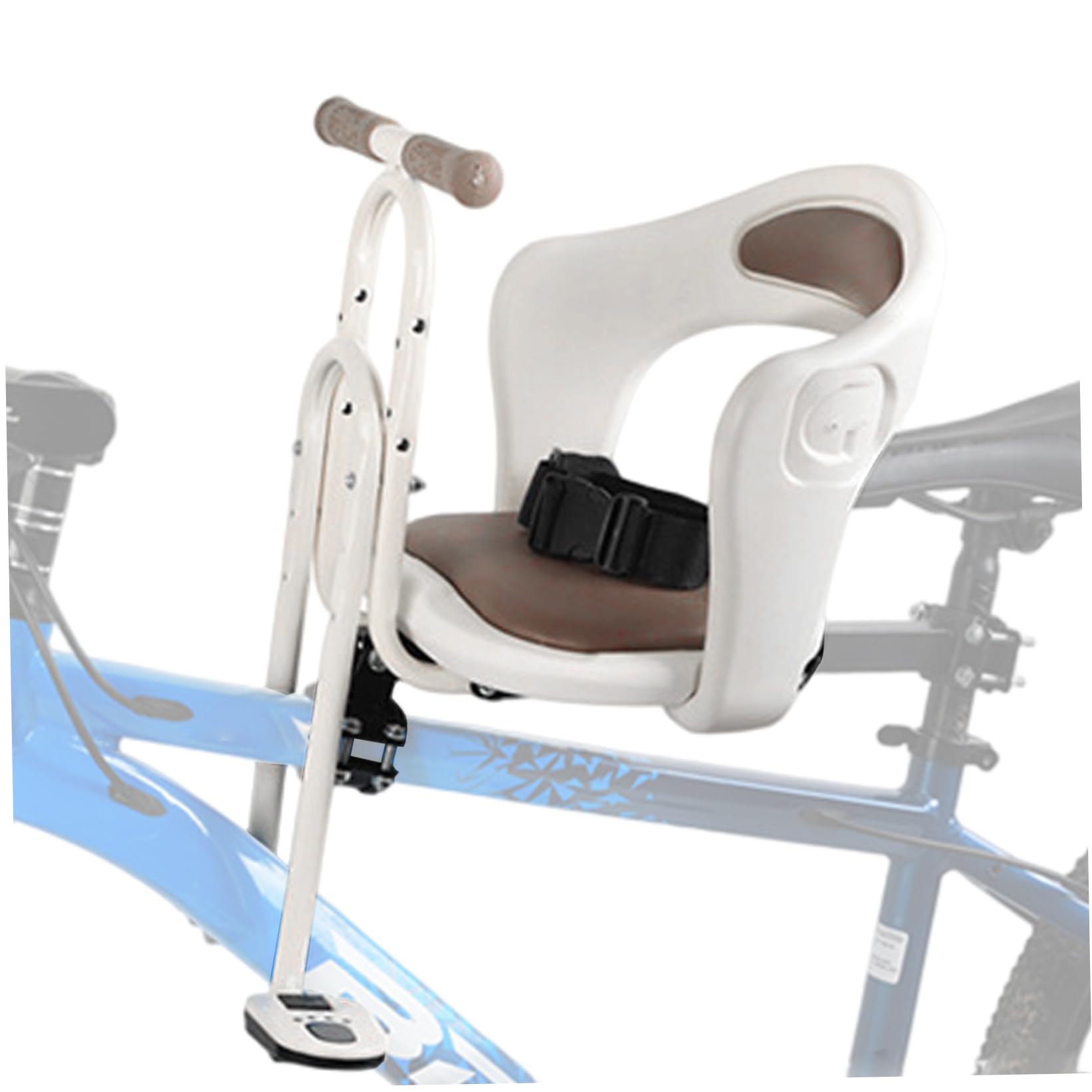 Kids Bike Seat, Thickened Comfort Safety Baby Seat with Handrail Seatbelts Pedal for Toddlers 6-36 Months Old — view 8