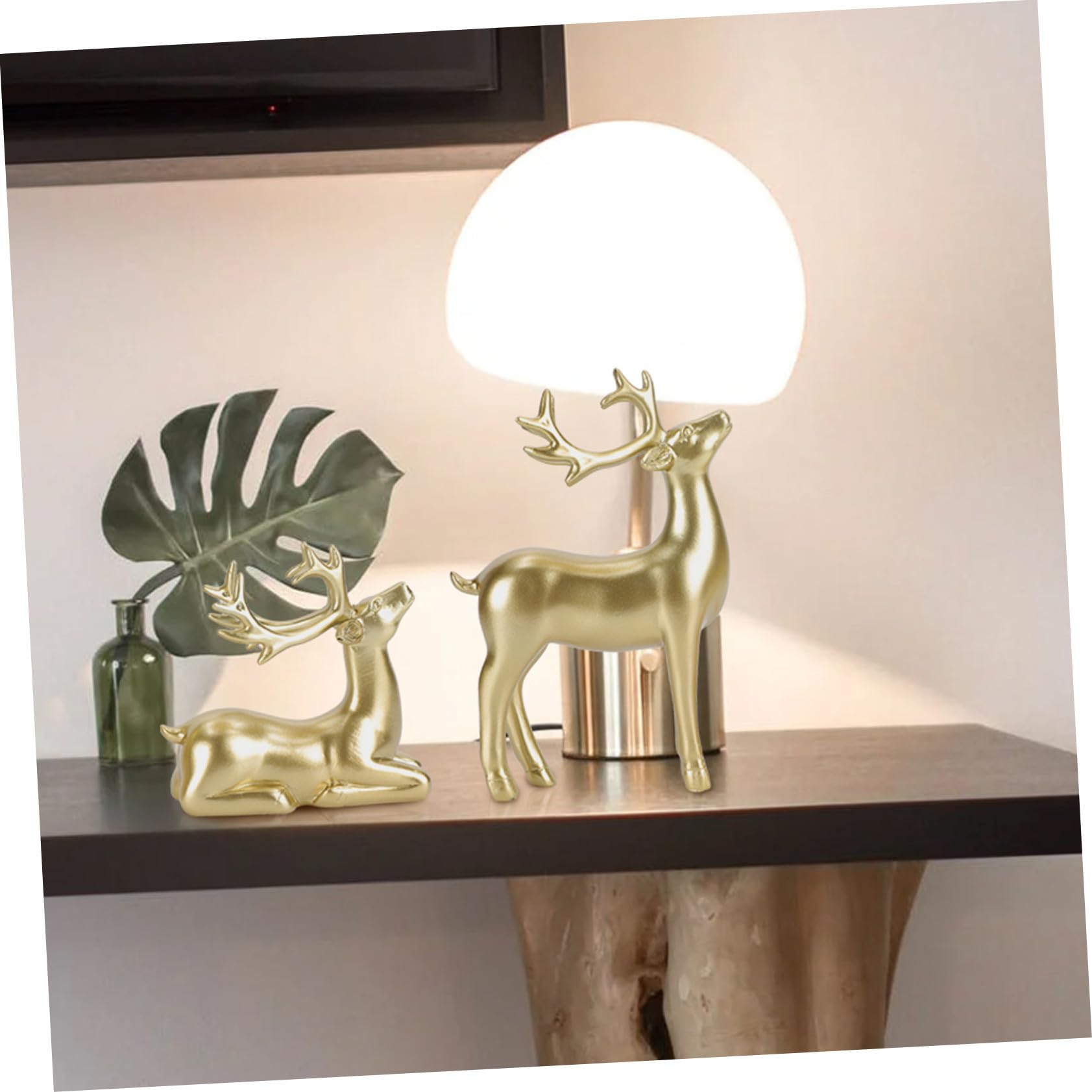 DOITOOL 2 Pezzi Di Figurine Di Renne Natalizie Decorazioni Per La Casa Decorazioni Di Renne Dorate Per Interni Per Soggiorno Camera Letto Ufficio E Scaffale Regalo Per Sua Madre Moglie