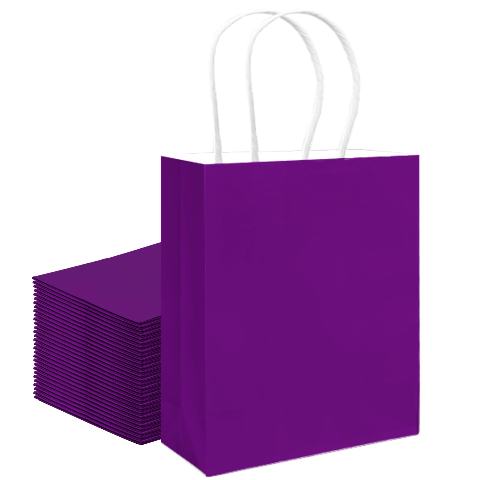 qiqee 30PCS Medium Gift Bag with Handles Bulk 11"x5"x8" Gift Bags Green Lotus Purple Bags Multiple Uses (Medium Size)