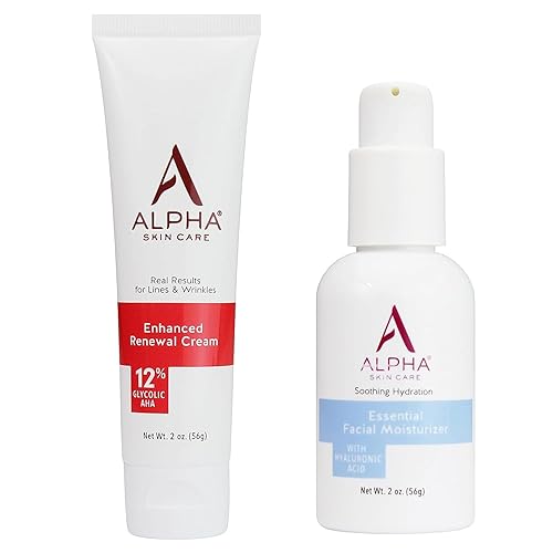 Alpha Enhanced Renewal 2oz y hidratante facial esencial con ácido hialurónico 2oz
