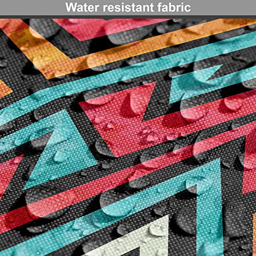 Image of Lunarable Tribal Fabric by The Yard, Funky Groovy Grunge Graffiti Style Avant Garde, Decorative Fabric for Upholstery and Home Accents, 3 Yards, Coral Orange