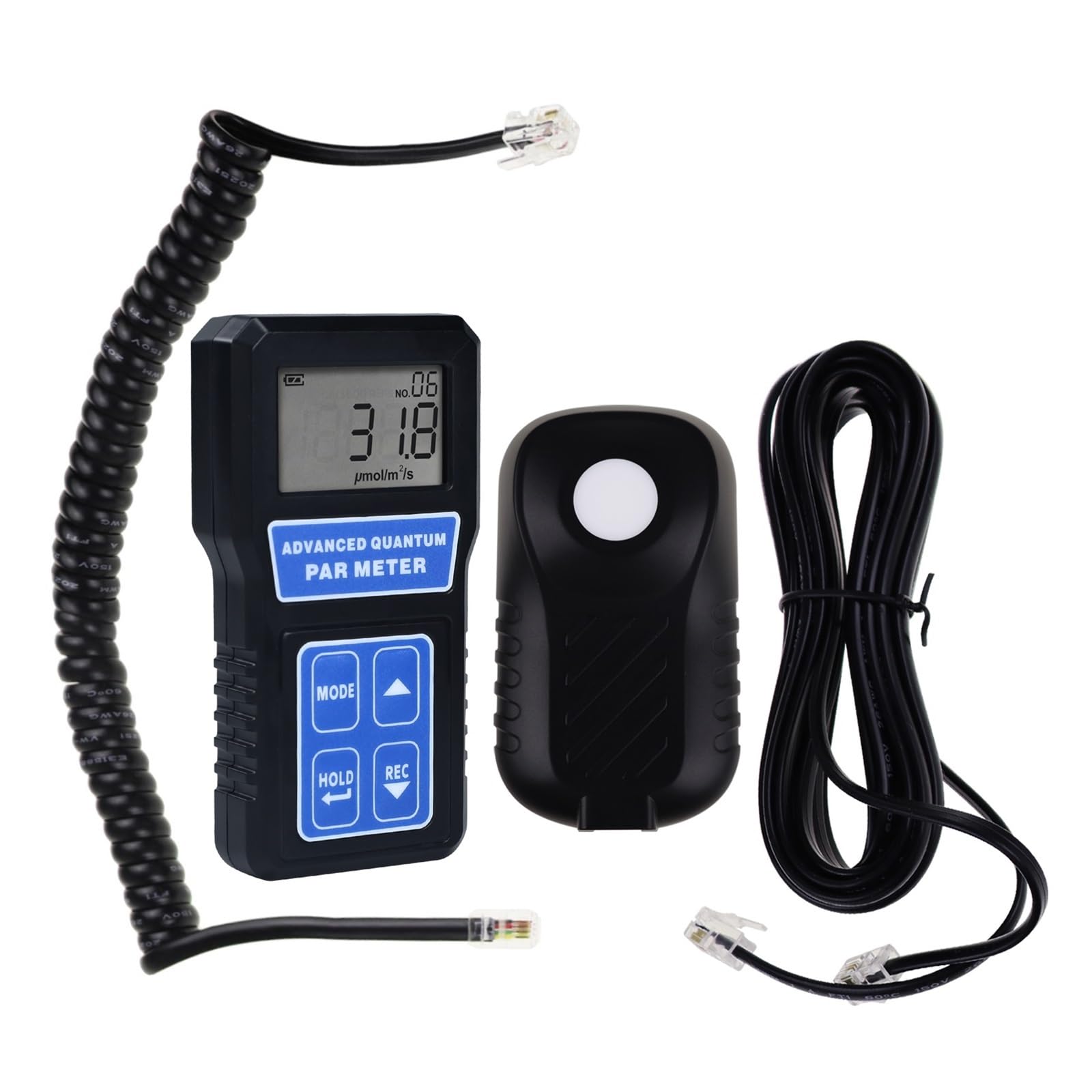 Espectrofotómetro, Medidor PAR De Luz PPFD, Medidor De Fotosíntesis De Longitud De Onda De 400-700nm Con Selección De Modo De Sensor, Probador De Luz LCD Grande(B)