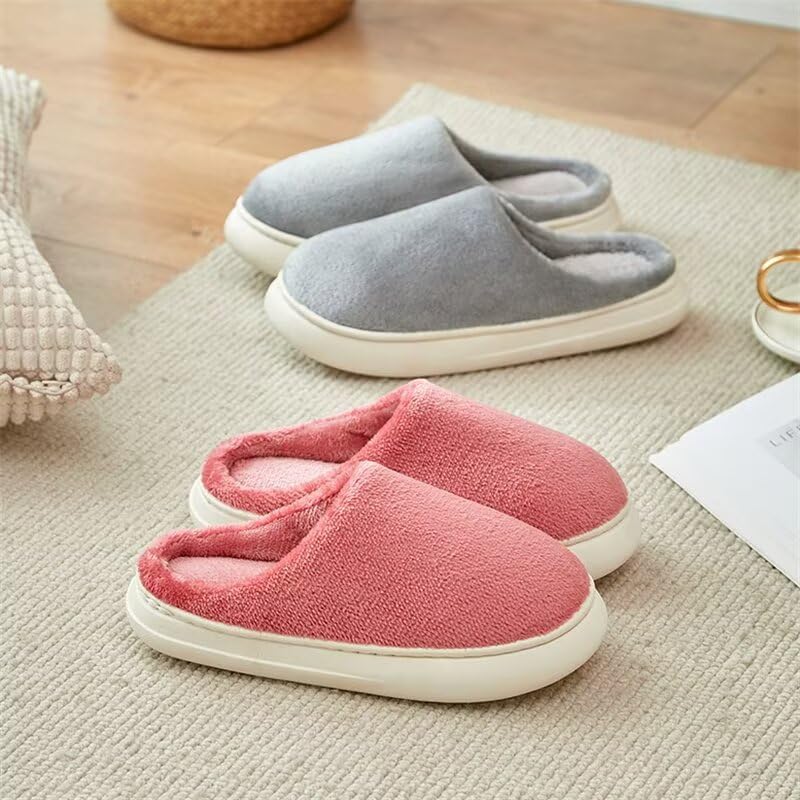 Men Women Lightweight Quiet Cotton Slippers for Winter Indoor Bedroom Home Walking2