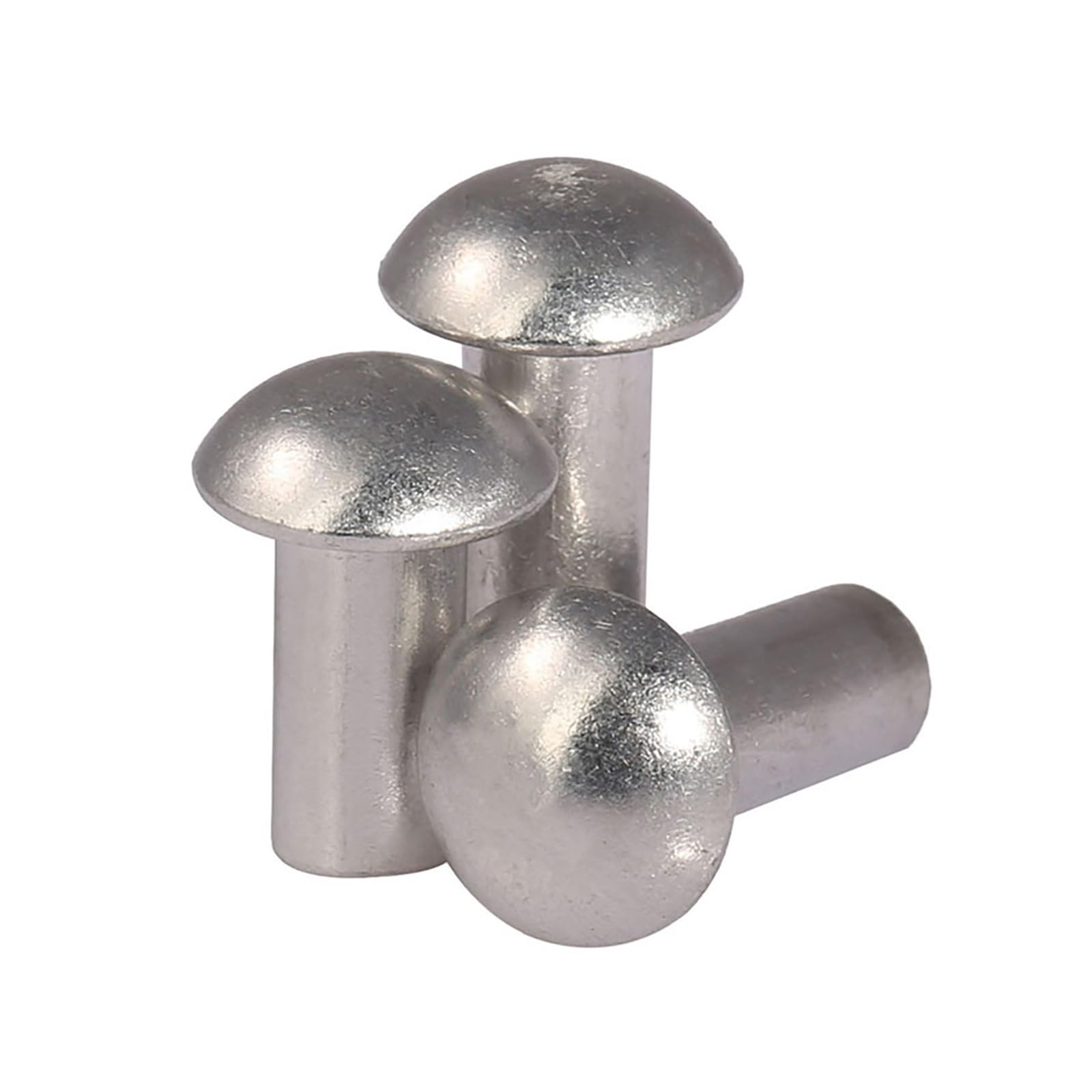 Nity z główką okrągłą, Zestaw nitów aluminiowych z łbem okrągłym, srebrnych, M2-M8(M3x4mm)