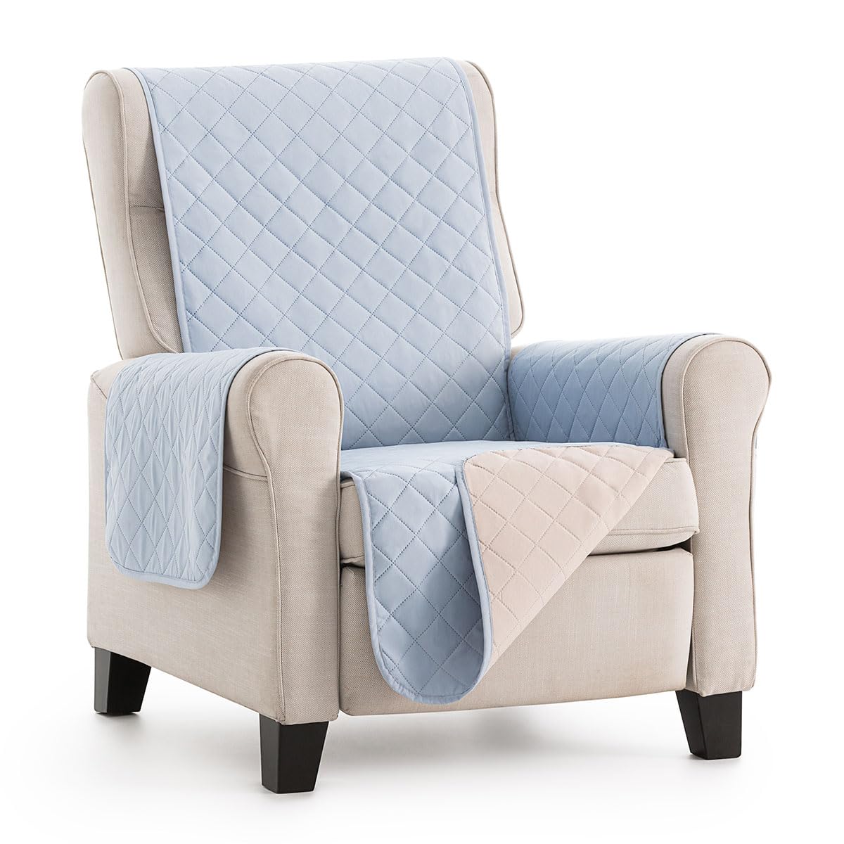 Lanovenanube - Funda sillón Acolchado Mallorca - Práctica - 1 Plaza - Color Azul Claro