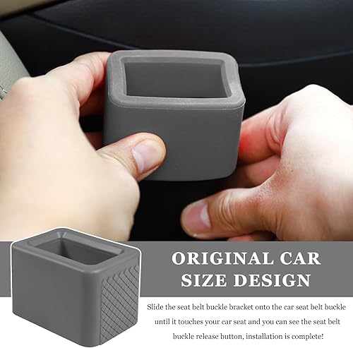 Miniatura 6 de 2 soportes de hebilla para cinturón de seguridad, hebilla de silicona para cinturón de seguridad para hacer soporte de receptáculo para fácil