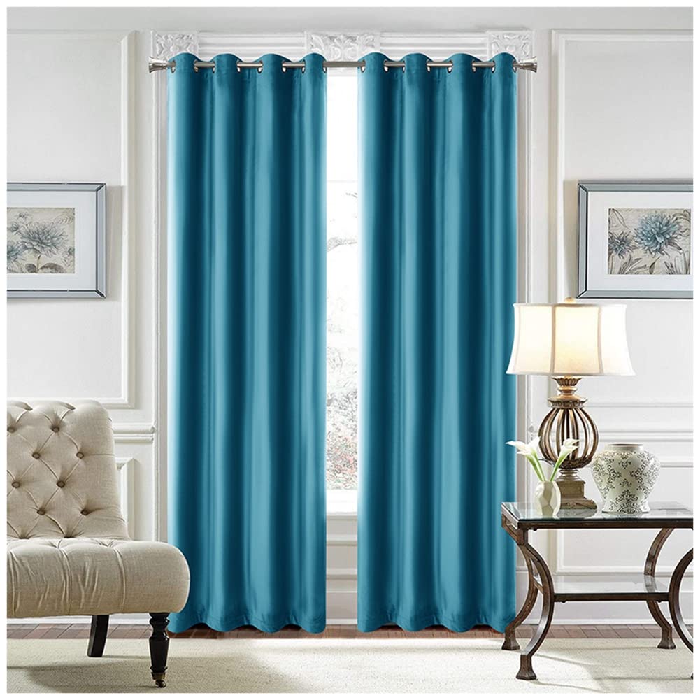 Rideau occultant velours écrasé bleu 52x72 rideau isolant haut de gamme