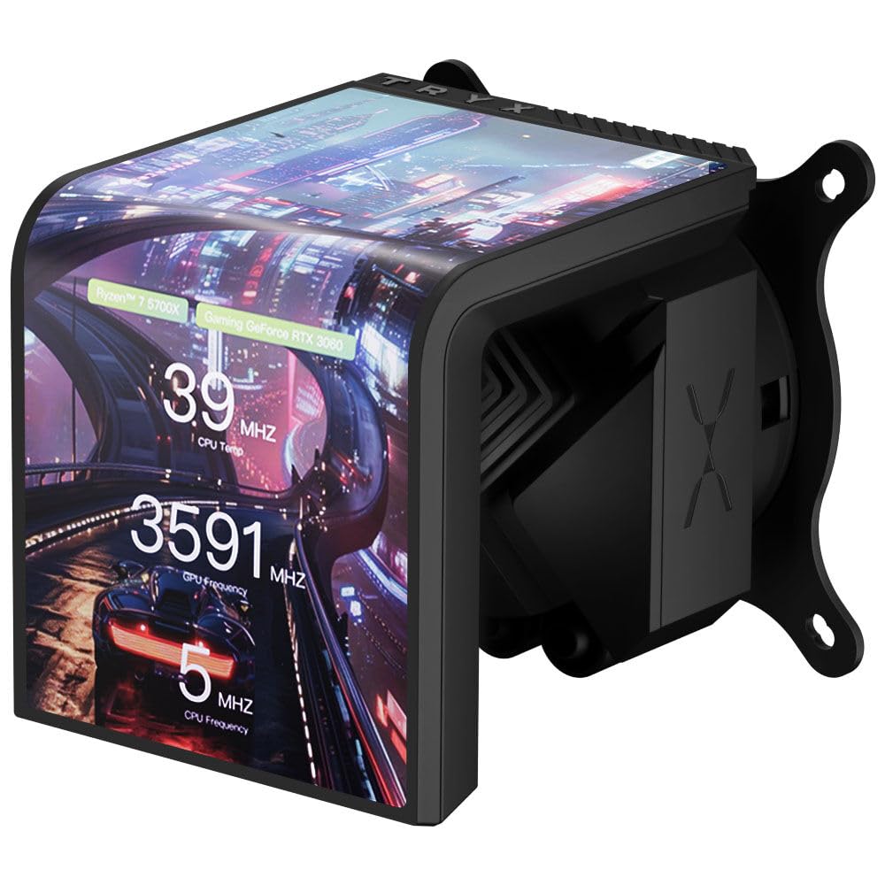 TRYX Panorama SE ARGB 240 Schwarz | 240mm AIO mit 6,5" AMOLED Display für anamorphe 3D-Effekte, mit RGB-Lüftern - für LGA 1851/1700/1200/115X & AM5/AM4