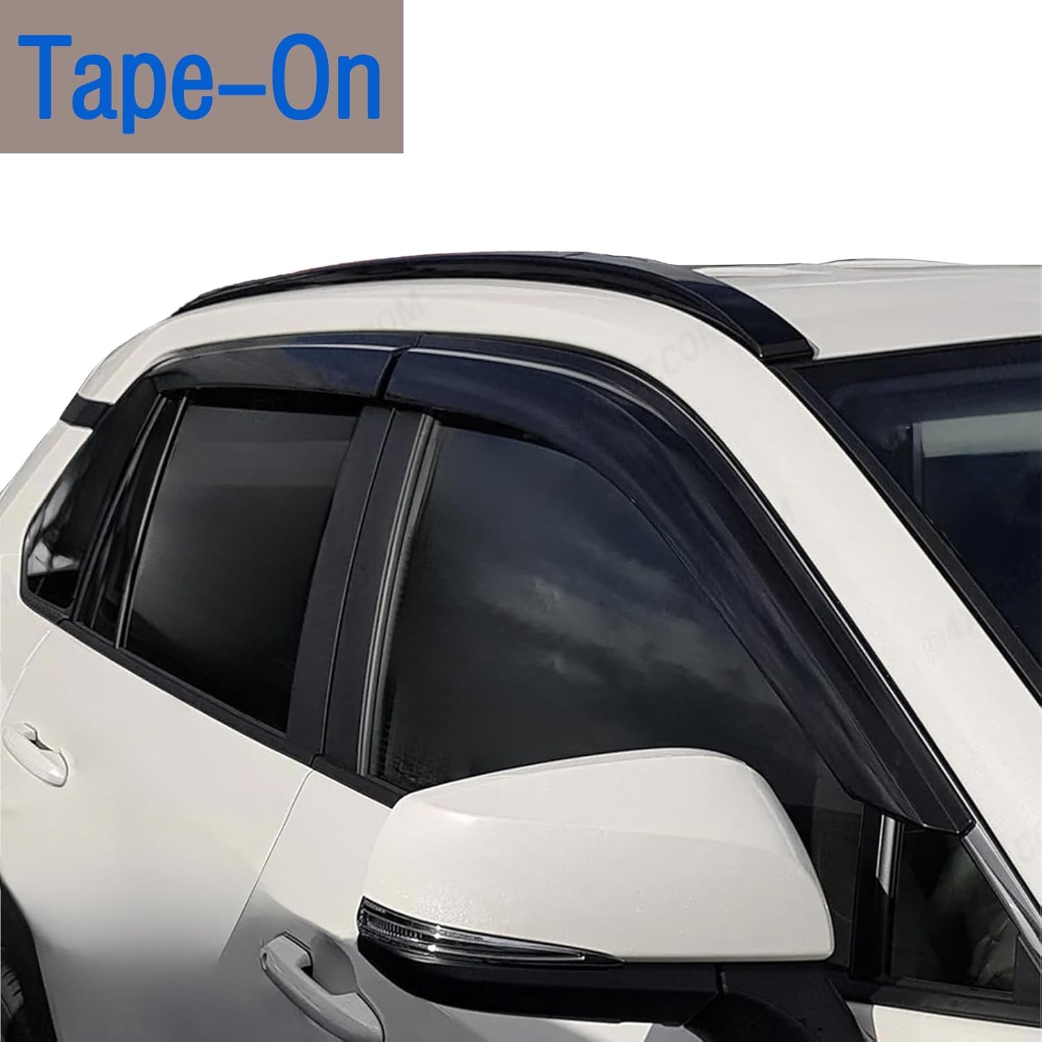 Tape On Window Visors Rain Guards Deflectors Compatible with Toyota Rav4 2019-2025, Side Vent Window Deflector Rain Guard Shade for Rav-4 19-25,Rav4 Window Covers,Truck Accessories-4pcs